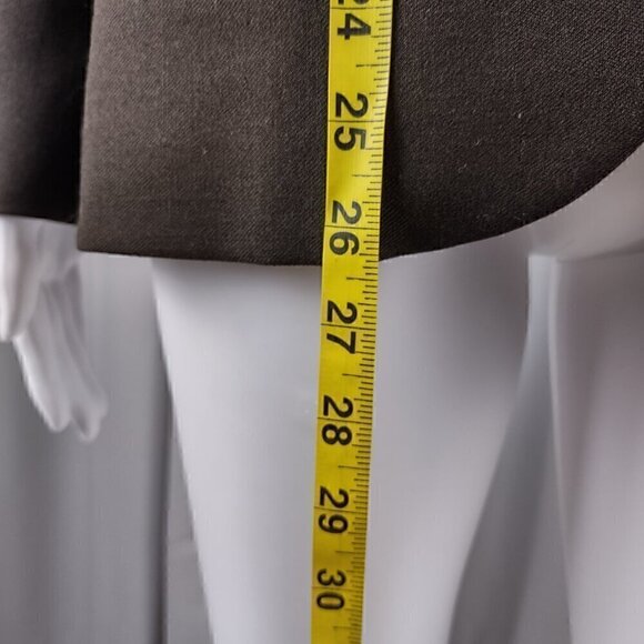 United Colors Of Benetton 100% Wool Brown Three Button Two Pocket Blazer Size 2 - Picture 6 of 14